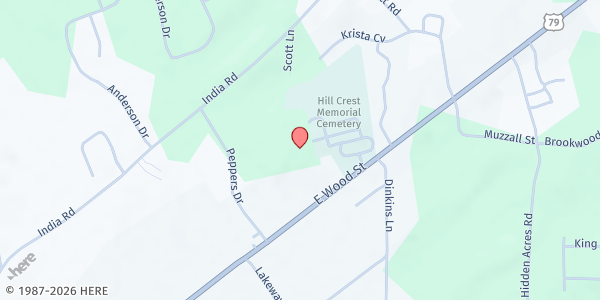 Map showing Tennessee Valley Community Church at 2500 E Wood St, Paris, TN