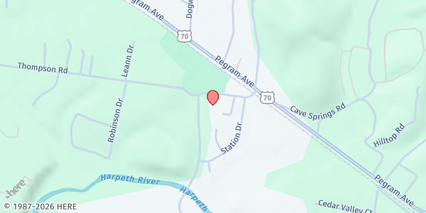 Map showing The Ark Community Resource Assistance Center - Pegram United Methodist Church at 710 Hwy 70, Pegram United Methodist Church, Pegram, TN