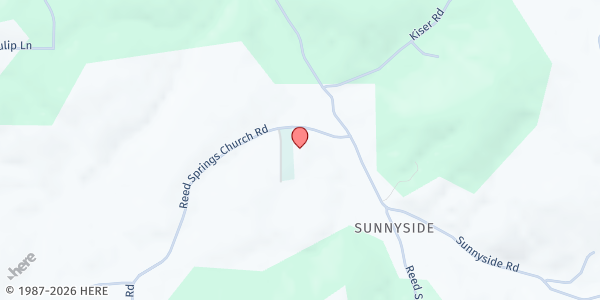 Map showing Reed Springs Church at 485 Reed Springs Church Road, Philadelphia, TN