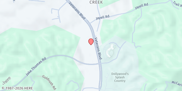 Map showing Lighting the Way Outreach at 2478 Veterans Blvd., Pigeon Forge, TN