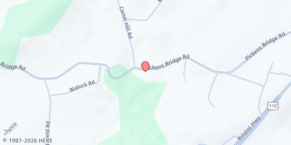 Map showing Edgefield Methodist at 745 N Pickens Bridge Rd, Piney Flats, TN