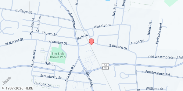 Map showing Hands Of Hope Portland TN at 101 C South Russell St., Portland, TN