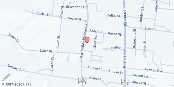 Map showing Savannah House of Hope at 1225 Pickwick St, Savannah, TN