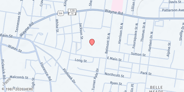 Map showing Voices of Savannah - Main Location at 435 E. Main St., Suite A, Savannah, TN