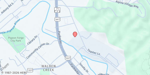 Map showing Second Harvest Food Bank - Sevier County at 173 East Wears Valley Road, Suite 21, Sevierville, TN