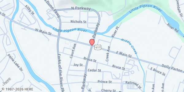 Map showing Sevierville, TN Thursday Distribution at , Sevierville, TN