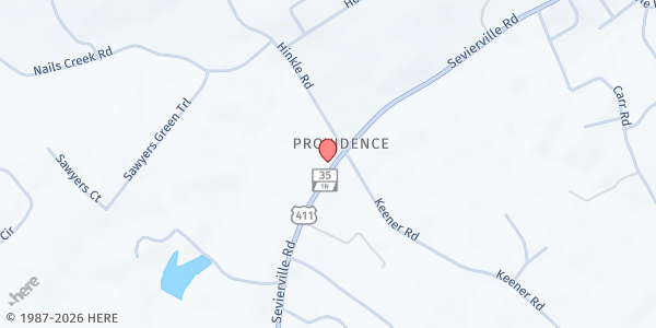 Map showing Ignite International Ministries at 5759 Sevierville Road, Seymour, TN