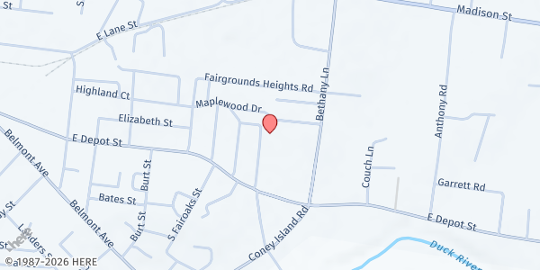 Map showing First Seventh Day Adventist - Shelbyville at 101 Church Street, Shelbyville, TN