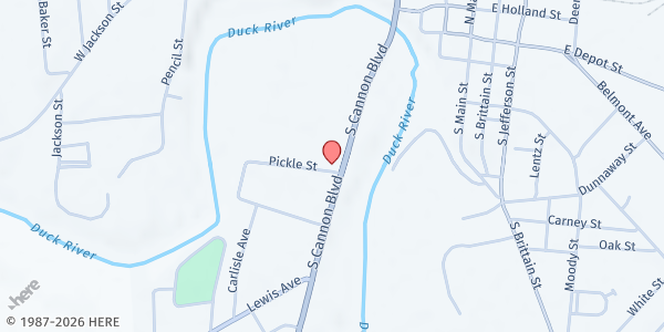 Map showing Shelbyville Community Soup Kitchen at 336 S Cannon Blvd, Shelbyville, TN