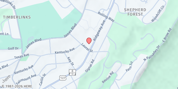Map showing Thankful Baptist Church at 1005 Rideway Ave., Signal Mountain, TN