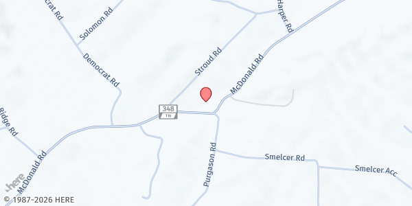 Map showing McDonald Mission Center at 7530 McDonald Rd, Skinner Crossroad, TN