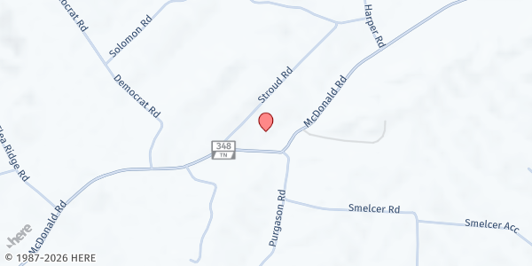 Map showing McDonald Mission Center at 7530 McDonald Rd, Skinner Crossroad, TN