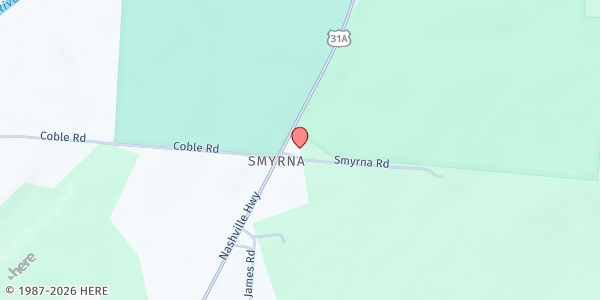 Map showing Mt. Carmel Baptist Church at 4011 Nashville Hwy., Smyrna, TN