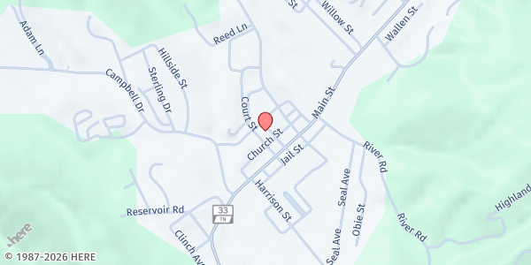 Map showing Jubilee Project at 197 Jockey St, Sneedville, TN