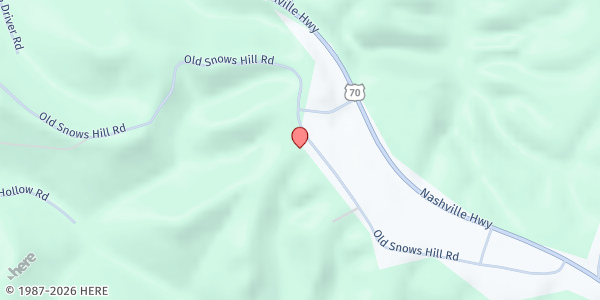 Map showing Snow Hill Baptist Church at 1563 Old Snow Hill Road, Snows Hill, TN