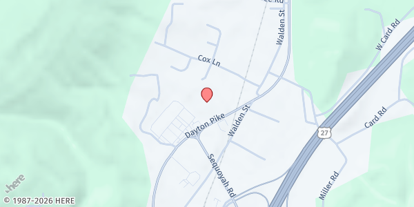 Map showing First Baptist Church Soddy Daisy's Good Shepherd Food Bank at 10185 Dayton Pike, Soddy-Daisy, TN