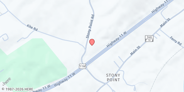Map showing New Providence Presbyterian Church at 272 Stoney Point Rd, Surgoinsville, TN