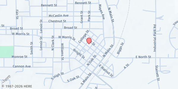 Map showing First United Methodist Church at 501 Church St, Sweetwater, TN