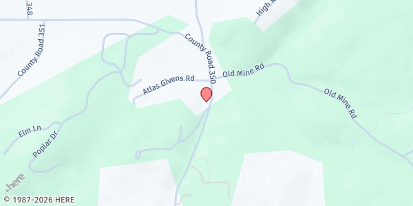 Map showing New Bethany Food Pantry at 653 County Road 350, Sweetwater, TN