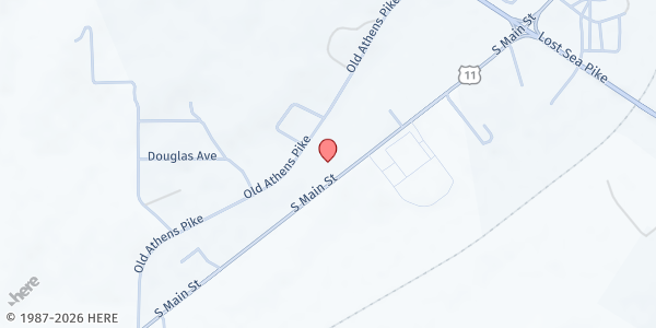 Map showing Sweetwater First Assembly at 940 US-11 South, Sweetwater, TN