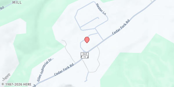 Map showing Live Free - Claiborne at 1216 Cedar Fork Rd, Tazewell, TN