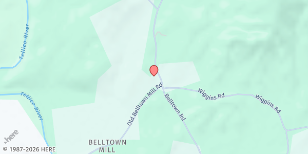 Map showing Cane Creek Baptist Church at , Tellico Plains, TN