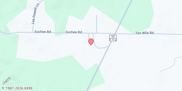 Map showing Meigs Co @ Ten Mile Mobile Pantry - The Gathering at 29501 State Hwy 58 N, Ten Mile, TN