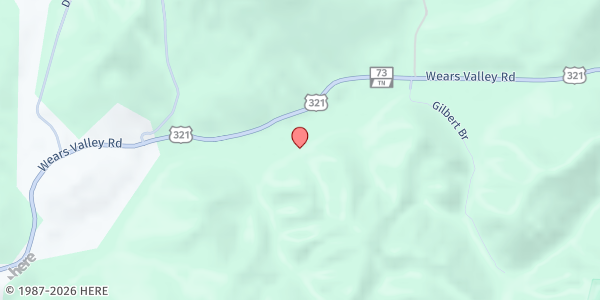 Map showing Church of the Cove at 642 Wears Valley Road, Townsend, TN