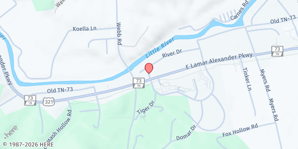 Map showing St. Francis of Assisi - Townsend at 7719 River Road, Townsend, TN