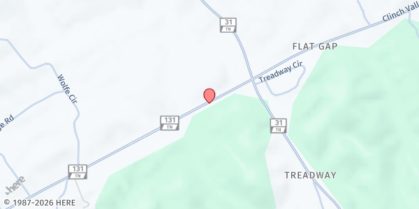 Map showing Jubilee Project at 271 TN-131, Treadway, TN