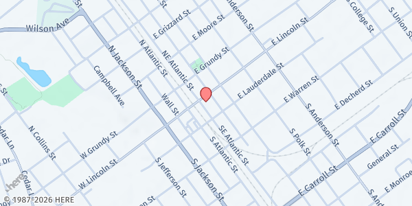 Map showing Catholic Charities FRC Coffee Co. at 103 SE Atlantic St., Tullahoma, TN