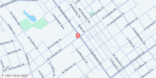 Map showing First UMC - Parish Nursing Ministry at 201 W. Lincoln Street, Tullahoma, TN