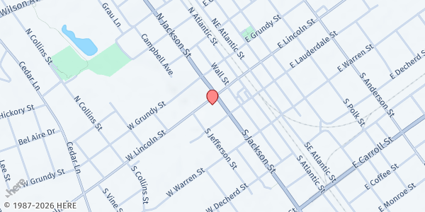 Map showing Tullahoma First Methodist Church at 201 West Lincoln Street, Tullahoma, TN