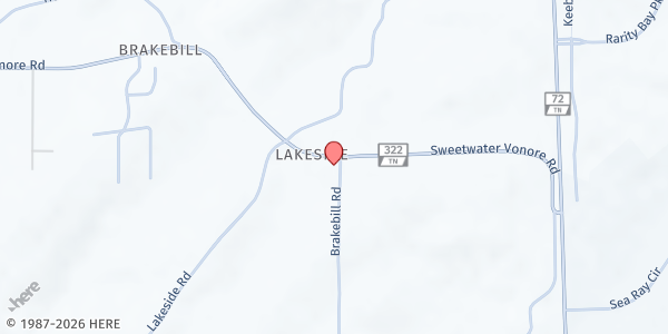 Map showing St. Paul's Lutheran Church at 4826 Sweetwater Vonore Rd, Vonore, TN