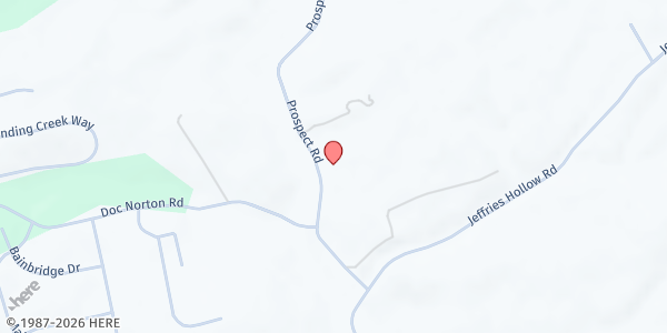 Map showing Prospect Baptist at 519 Prospect Road, Walland, TN