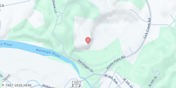 Map showing Sunflower Lane Community at Persinger Rd, Watauga, TN