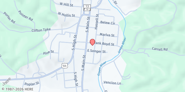 Map showing Waynesboro Church of Christ at 304 Hassell St., Waynesboro, TN