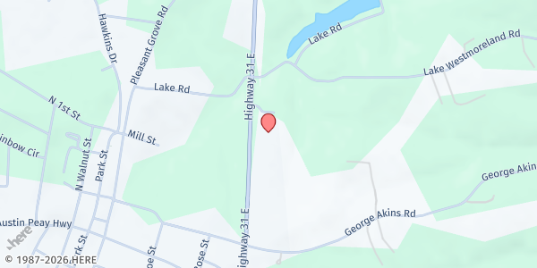 Map showing New Vision Ministries at 5460 New Hwy., 31 E., Westmoreland, TN