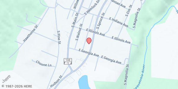 Map showing First United Methodist Church of Whitwell at 13329 TN-28, Whitwell, TN