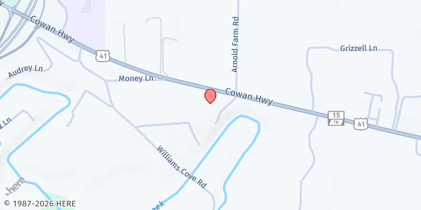 Map showing Abundant Life AOG at 3310 Cowan Hwy, Winchester, TN