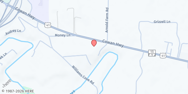 Map showing Abundant Life Assembly of God - Winchester at 3310 Cowan Highway, Winchester, TN