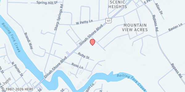 Map showing Journey Community Church at 916 Dinah Shore Blvd., Winchester, TN