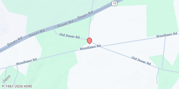 Map showing Woodlawn United Methodist Church at 2475 Woodlawn Road, Woodlawn, TN