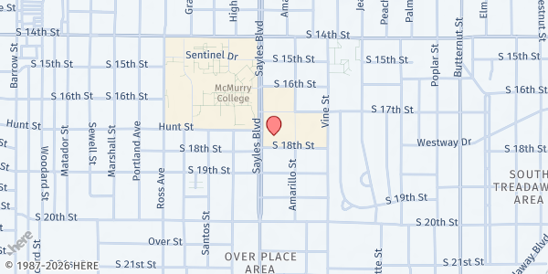 Map showing Abilene, TX at 1741 Sayles Blvd., Abilene, TX