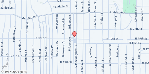 Map showing Crescent Heights Baptist Church at 1902 N. Mockingbird Ln., Abilene, TX