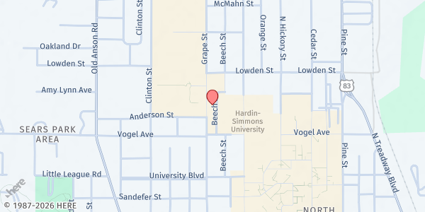 Map showing Disabled American Veterans, Taylor County at 2555 Grape St., Abilene, TX