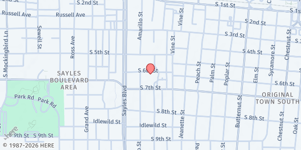 Map showing Episcopal Church of the Heavenly Rest at 602 Meander St., Abilene, TX