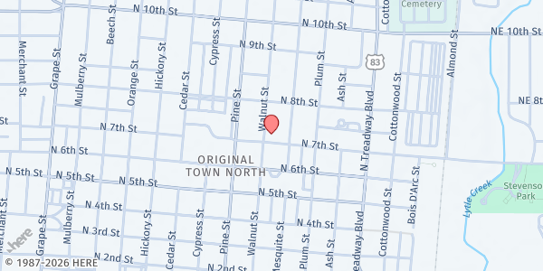 Map showing Highland COC Food Pantry at 701 Walnut St., Abilene, TX
