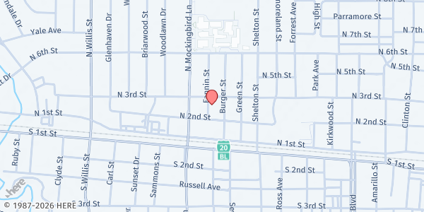 Map showing Love & Care Ministries (Abilene Campus) at 233 Fannin St., Abilene, TX