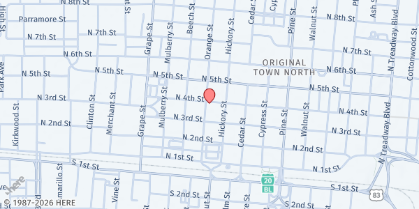 Map showing Presbyterian Food Pantry at 333 Orange St., Abilene, TX